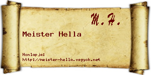 Meister Hella névjegykártya